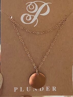 Plunder Rose Gold Layered Disc Necklace